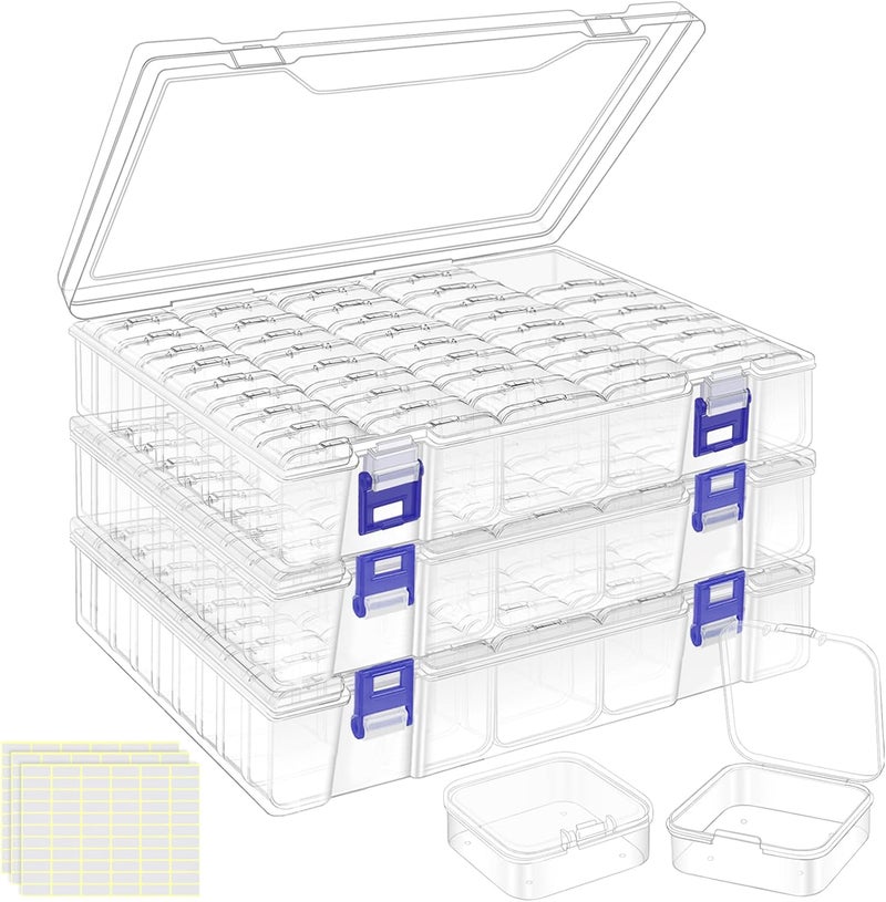 DILIBRA Bead Organizer Box, 138Pcs Small Bead Organizers and Storage Plastic Cases, Mini Clear Storage Containers Boxes with Hinged Lid for Diamond Painting Accessories, Seed, Jewelry, DIY Craft - Image 1